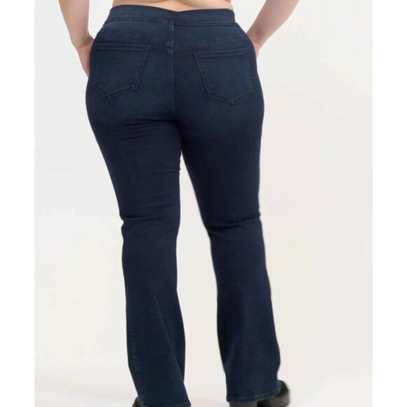 Torrid Dark Wash Lean Jean Stretch Pull On Slim Bootcut Jeans Plus 3X TALL - Picture 1 of 13